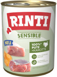 RINTI 12x800g RINTI Sensible gazdaságos csomag - Pulyka & sárgarépa nedves kutyatáp