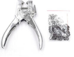  Fűzőlyuk Készítő Fogó Ezüst Karikákkal, Kézműves És Bőrmunkákhoz