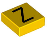 LEGO® Placă netedă 1 x 1 litera Z (litera-z-g)