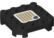 LEGO® Placă modificată 4 X 4 cu colţuri rotunjite decorată cu autocolant cod de bară (6366020)