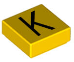 LEGO® Placă netedă 1 x 1 litera K (litera-k-g)
