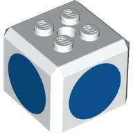 LEGO® Cub modificat cu 4 studuri decorată bulină albastră (6353856)
