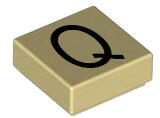 LEGO® Placă netedă 1x1 litera Q (litera-q-t)