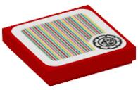 LEGO® Placă netedă 2 X 2 decorată cu autocolant cod de bară (6360088)