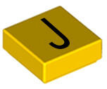 LEGO® Placă netedă 1 x 1 litera J (litera-j-g)