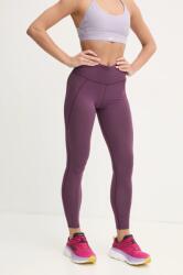 Reebok leggins de antrenament LUX Collection culoarea violet, neted, 100205607 9BYH-LGD0C9_49X (100205607)