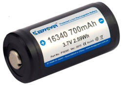 KeepPower P1634C CR123 3, 7V 700mAh Li-ion akkumulátor védelemmel (P1634C)