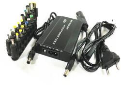  Universal_car_laptop_charger Univerzális 120W autós és hálózati laptop töltő (adapter) szivargyújtós tápegység állítható 12-24V, 18db fejjel és USB porttal, 220V hálózati kábellel (Universal_car_lapto