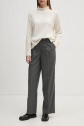 OUI pantaloni femei, culoarea gri, lat, high waist, 89782 9BYH-SPD1CO_90X (89782)