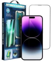 Temp-glass631273762441 Apple Iphone 16 Fekete 5D-teljes (teljes felület ragasztó) lefedettséget biztosító karcálló, ütésálló kijelzővédő üvegfólia, felhelyezést segítő kerettel (Temp-glass631273762441