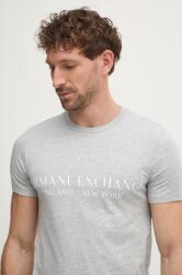 Giorgio Armani tricou barbati, culoarea gri, cu imprimeu 99KK-TSM06U_09A (8NZT72.Z8H4Z)