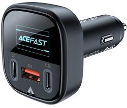 ACEFAST B5b Acefast B5 autós töltő USB-A + 2 x Type C, QC4, PD101W, fekete (B5b)