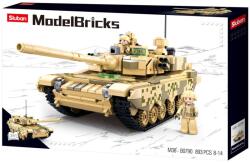Sluban Model Bricks - Army 99-es típusú, 2 az 1-ben nehéz harckocsi építőjáték készlet (M38-B0790)