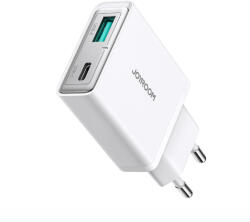 JOYROOM JR-TCF14 20W USB-A USB-C hálózati töltő, fehér