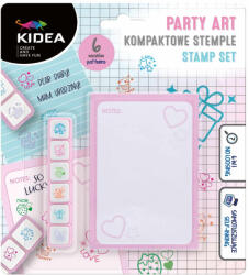DERFORM Nyomda szett, 6 db-os, jegyzettömbbel, Kidea, Party Art (DFM-KSPAS6KKA)