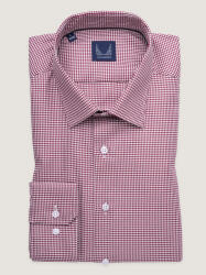 Willsoor Férfi szélesített slim fit ing piros-fehér pepito mintával 17860