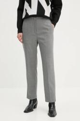 Tommy Hilfiger nadrág női, szürke, magas derekú egyenes, WW0WW42951 - szürke 36