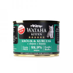 Wataha Conserva Wataha HUNT Kitten, 98.9% Carne, Cu Iepure Si Pui, 200g