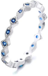 Silenti Jewelry Сребърен пръстен "Синьо Око" - 6 - 52мм (16.6мм диам. )