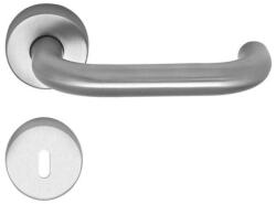  Rondo Pro objekt 3 inox cilinder rozettás kilincs , fix gombbal , Balos , Cilinderlyukas , Inox , Rozettás