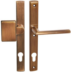  Mantova súrolt bronz bejárati ajtókilincs, kilinccsel , Jobbos , 90 , Cilinderlyukas , Súrolt bronz , Egybe cimkés