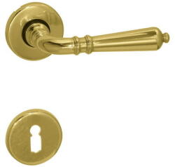  Valentina réz rozettás kilincs , fix gombbal , Balos , Cilinderlyukas , Réz , Rozettás