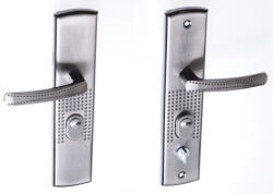  Belülről jobbos Hi-sec kínai ajtókilincs, többpontos zárhoz, törésvédő nélkül , LED fénnyel, kilinccsel , Cilinderlyukas , Szatén-nikkel , Egybe cimkés