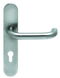  Rondo pro hosszú inox egybecímkés kilincs, fix gombbal , Balos , 90 , Cilinderlyukas , Inox , Egybe cimkés