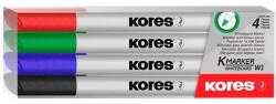 Kores Tábla- és flipchart marker készlet, 1-3 mm kúpos, KORES "K-Marker", 4 különböző szín (22840) - nyomtassingyen