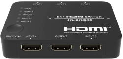 EVOCONNECT Switch HDMI2.0b 5x1 4K@60Hz 4: 4: 4, HDCP2.2, 3D cu telecomanda (HDCVT-HDS-B51) - vexio