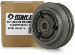  MAR-POL röpsúlyos kuplung 19 mm tengelyfurat 12 mm ékszíjpálya 135 mm átmérő 2 ékszíj M79481A (M79481A)