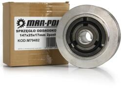 MAR-POL röpsúlyos kuplung 25 mm tengelyfurat 17 mm ékszíjpálya 147 mm átmérő 2 ékszíj M79482 (M79482)