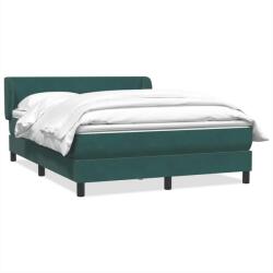 vidaXL sötétzöld bársony rugós ágy matraccal 160x220 cm (3317406)