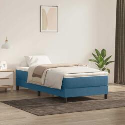 vidaXL sötétkék bársony rugós ágy matraccal 100x210 cm (3315913)