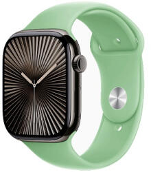 Apple Watch 42MM, 44MM, 45MM, 46MM, 49MM egyszínű klasszikus szilikon óraszíj, zöld (utángyártott)