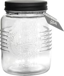 Horecano OLD FASHIONED-Буркан с метална винтова ЧЕРНА капачка 1lt (212987-BL-SS4) (0103257)