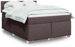 vidaXL sötétbarna szövet rugós ágy matraccal 140 x 190 cm (3285879)
