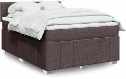 vidaXL sötétbarna szövet rugós ágy matraccal 140 x 190 cm (3287059)