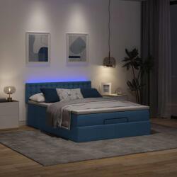 vidaXL Ottomán ágy matraccal & LED kék 140x190 cm szövet (3312477)