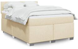 vidaXL krémszínű szövet rugós ágy matraccal 140 x 190 cm (3285888)