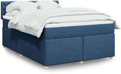 vidaXL kék szövet rugós ágy matraccal 140 x 190 cm (3288988) - vidaxl