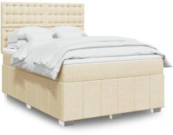 vidaXL krémszínű szövet rugós ágy matraccal 140 x 190 cm (3291682)