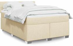 vidaXL krémszínű szövet rugós ágy matraccal 140 x 190 cm (3288188)