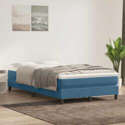 vidaXL sötétkék bársony rugós ágy matraccal 120x210 cm (3315919)