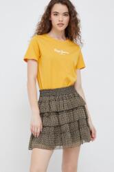 Pepe Jeans szoknya zöld, mini, harang alakú - zöld L - answear - 16 990 Ft