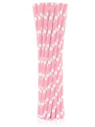 Godan Light Pink Polka Dots, Rózsaszín papír szívószál 24 db-os MLG114850 (MLG114850)