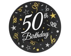 Godan B&C Happy Birthday 50 papírtányér 6 db-os 18 cm MLG164589 (MLG164589)