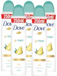 Dove Go Fresh Pear & Aloe, deodorant spray femei, 5 x 250 ml (6917)