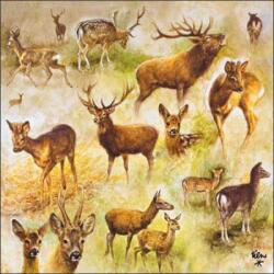 Ambiente Collage of deers papírszalvéta 33x33cm, 20db-os