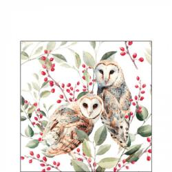 Ambiente Barn owl couple papírszalvéta 25x25cm, 20db-os